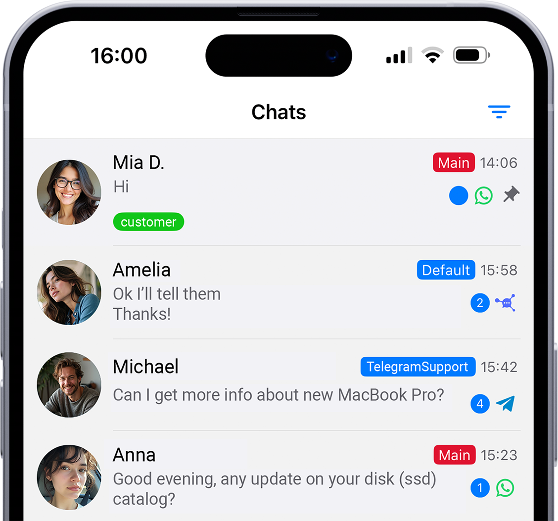 AnyChat mobile app mockup